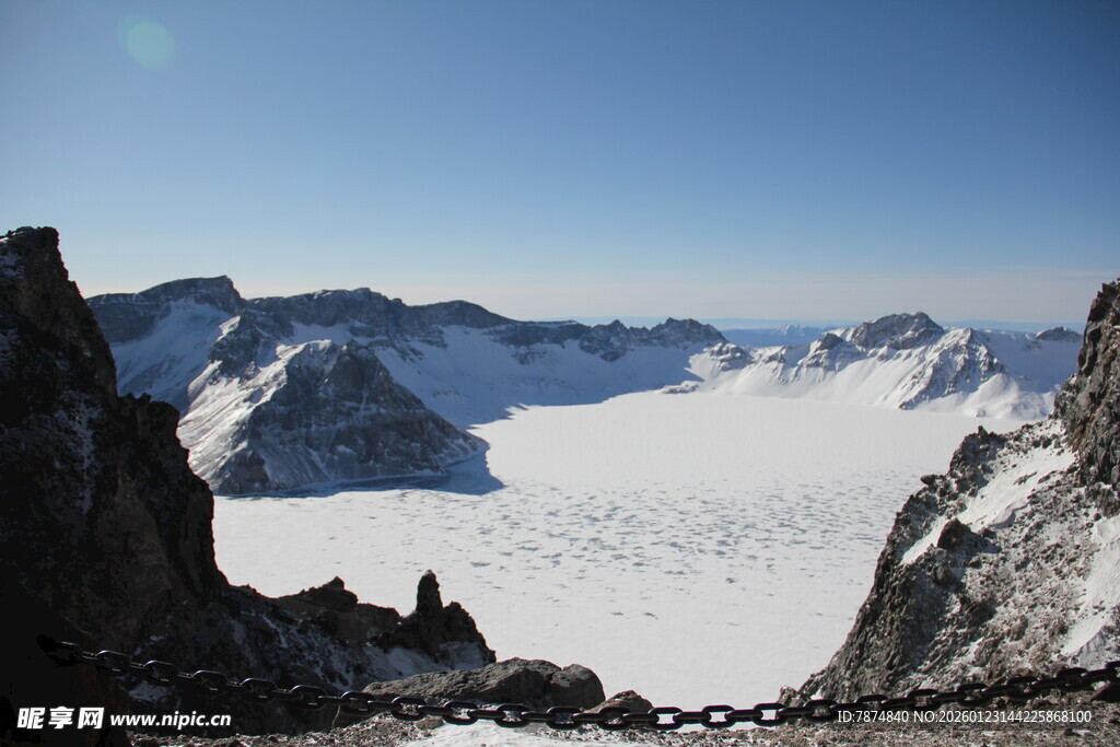 壮丽雪山冰川景观 长白山
