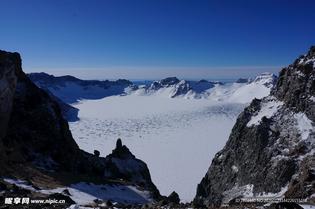 壮丽雪山冰川景观 长白山