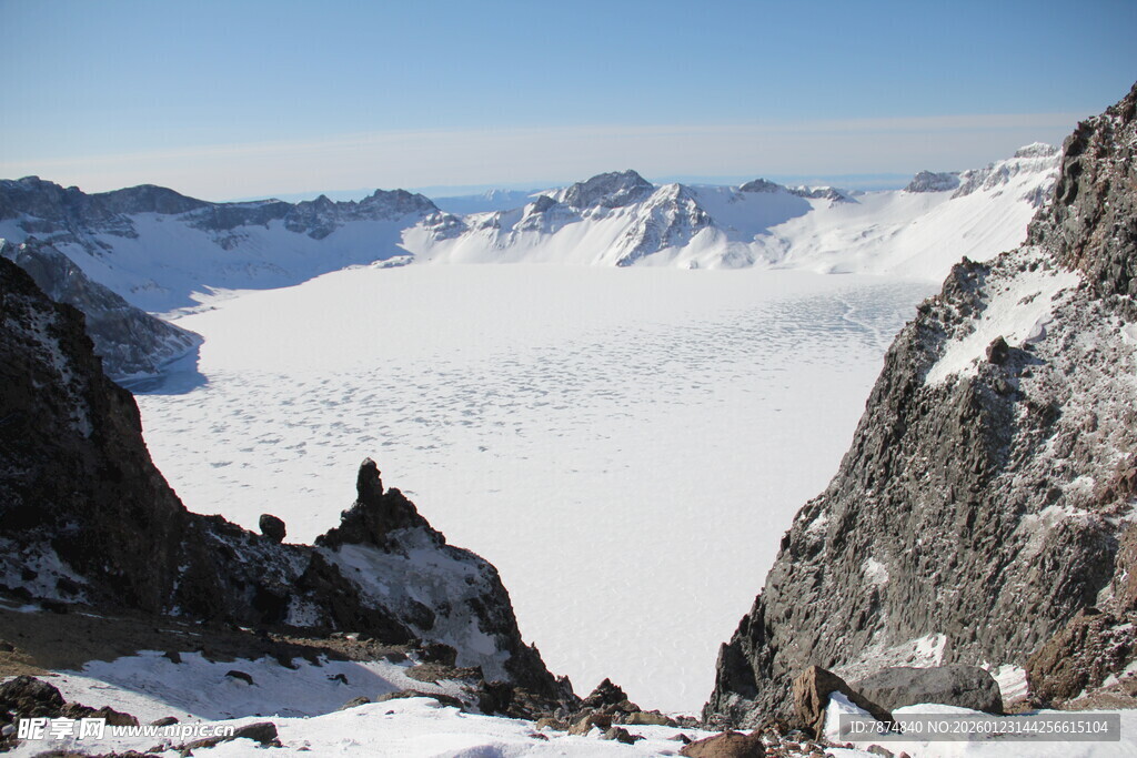 壮丽雪山冰川景观 长白山