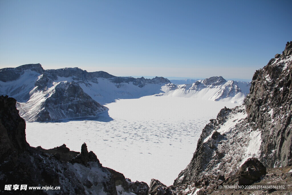壮丽雪山冰川景观 长白山