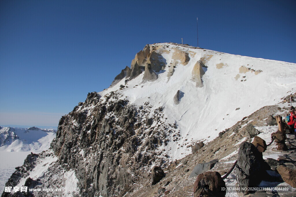 攀登者于雪山巅峰 长白山