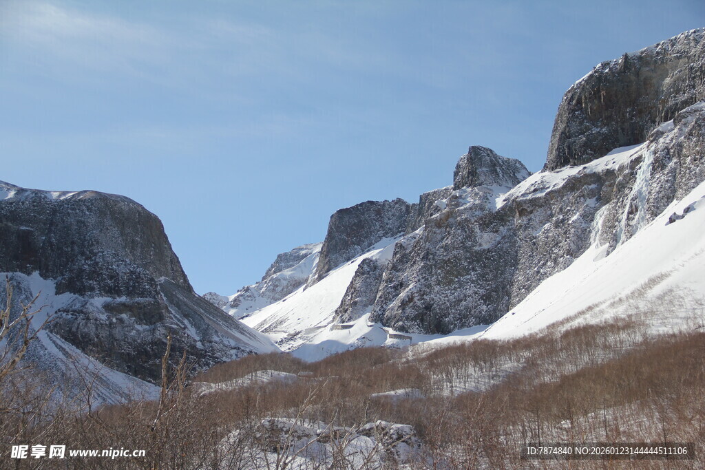 雪山峻岭壮丽自然景观 长白山
