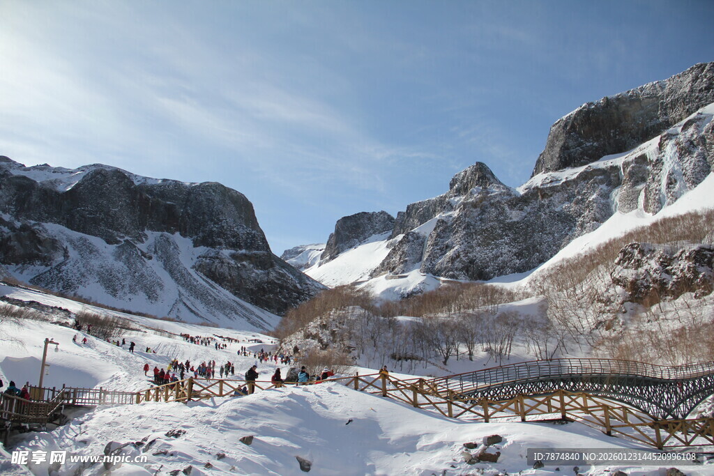 雪山美景 冬日壮丽风光 长白山