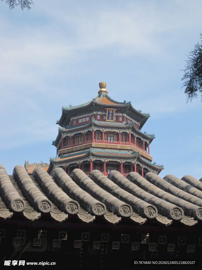 天坛古建筑屋顶景致