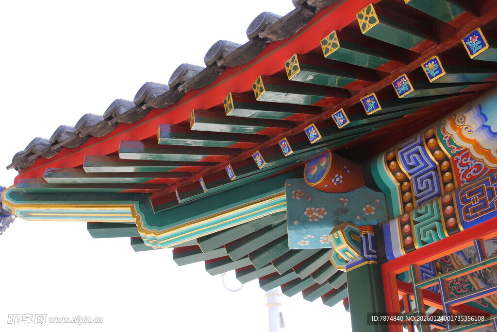 中式古建筑屋檐精美一角