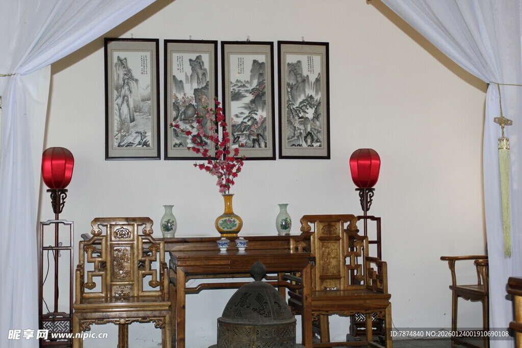 中式古典雅致客厅陈设