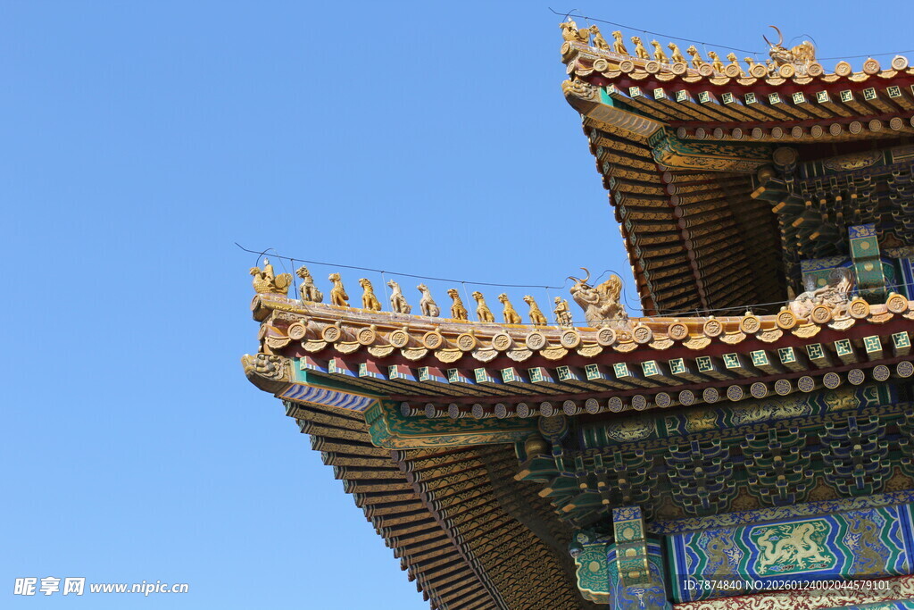 中式古建筑屋檐特写