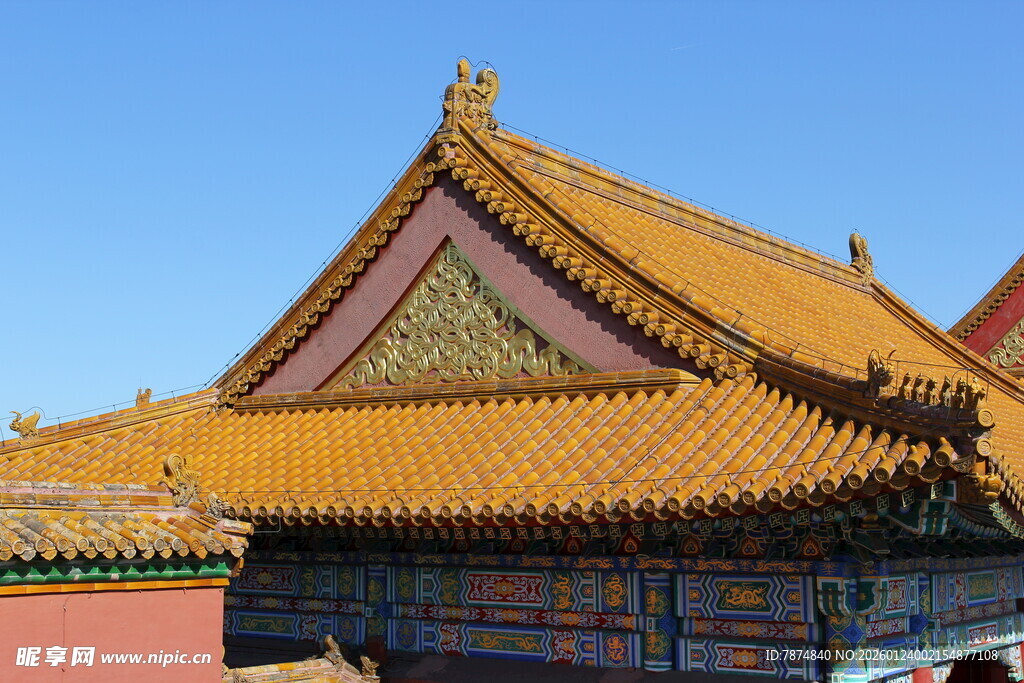 故宫古建筑屋顶特写