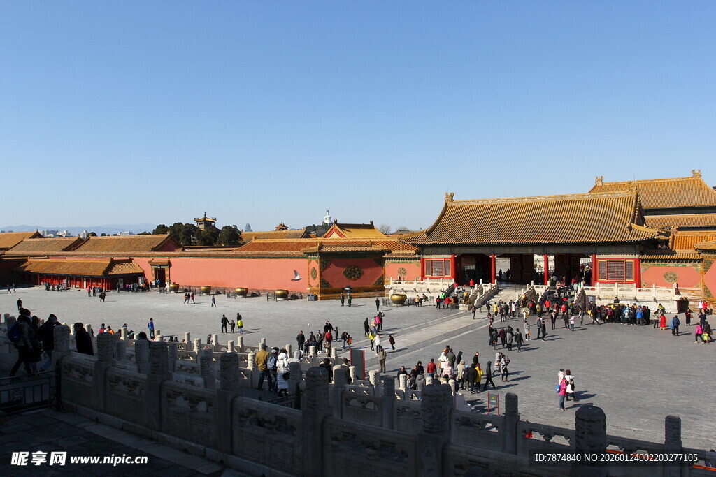 故宫广场游客熙攘