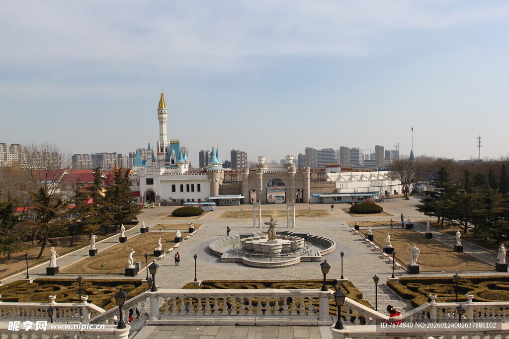 城市广场全景景观