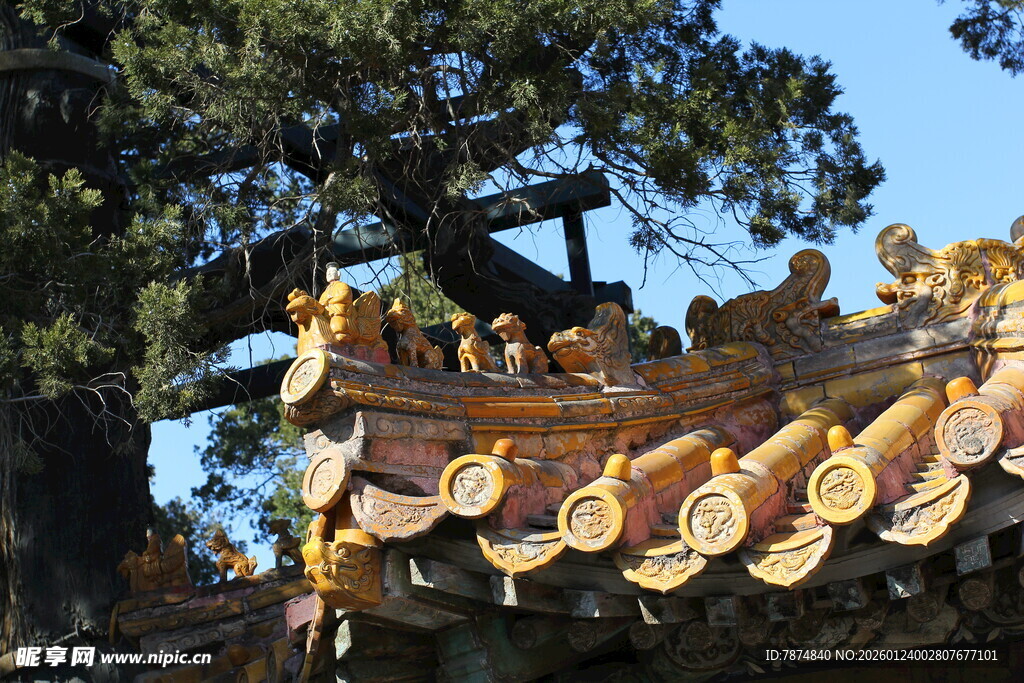 中式古建筑屋顶精美一角