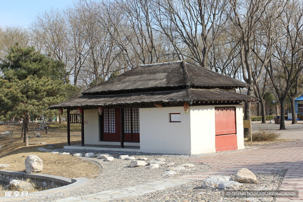 中式传统小亭 古朴景致