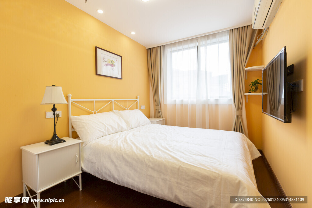 温馨简约卧室室内场景