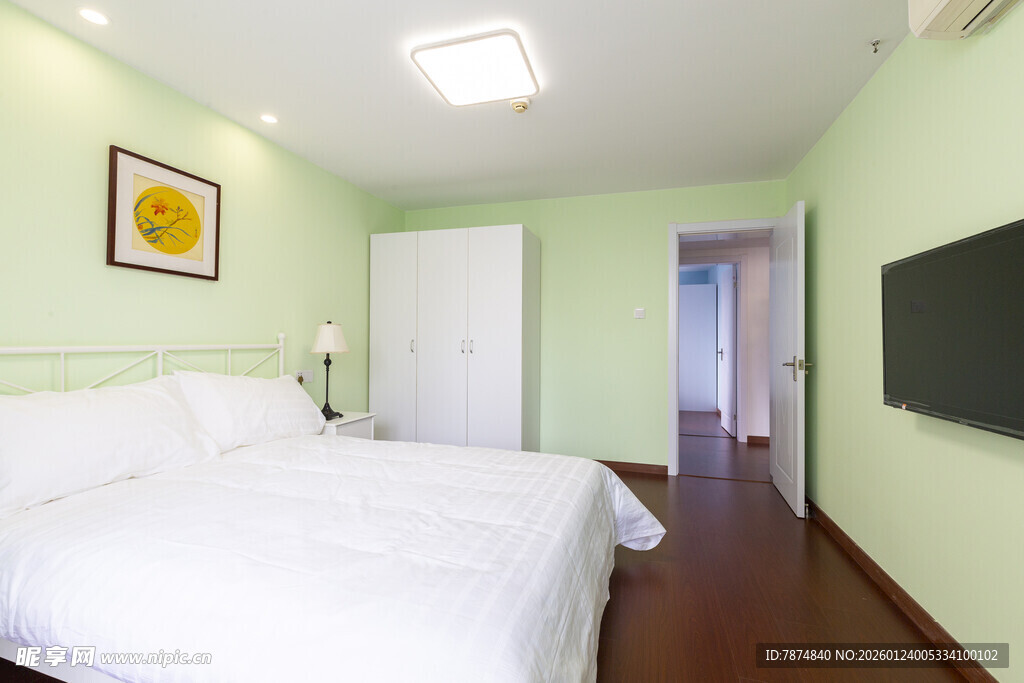 清新简约风卧室室内场景