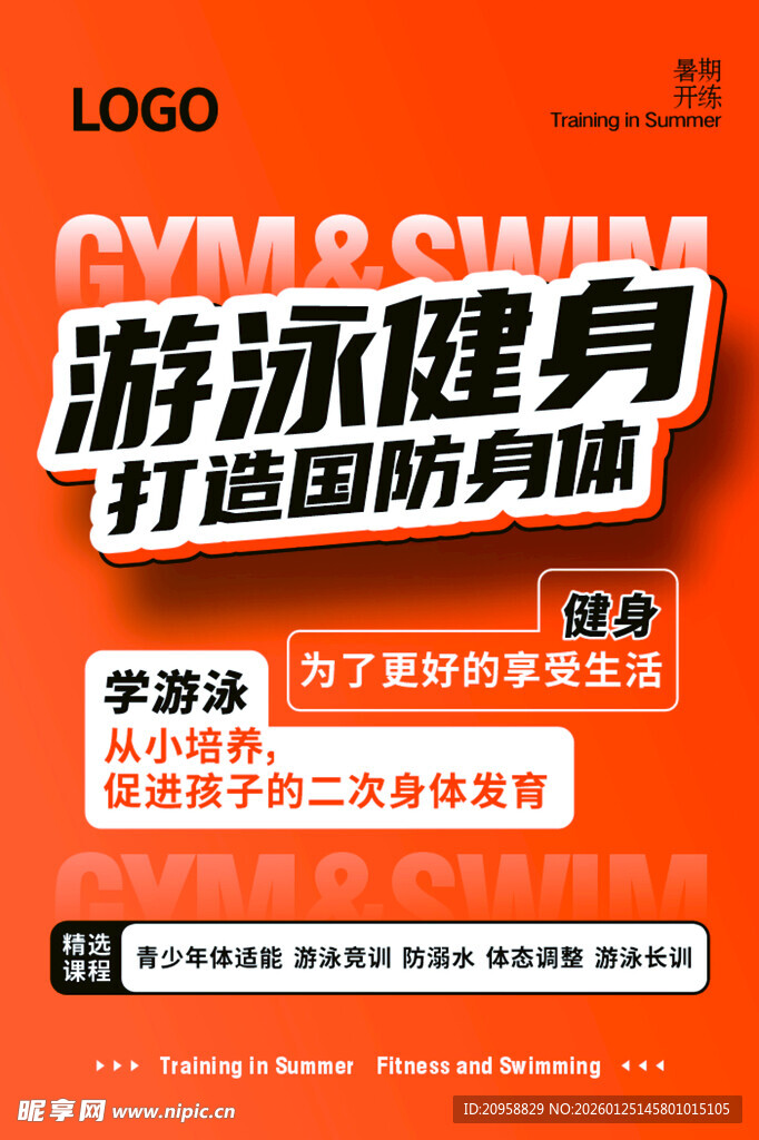 游泳健身海报