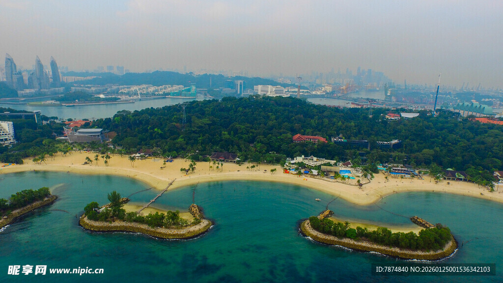 海滨城市美丽海岛景观