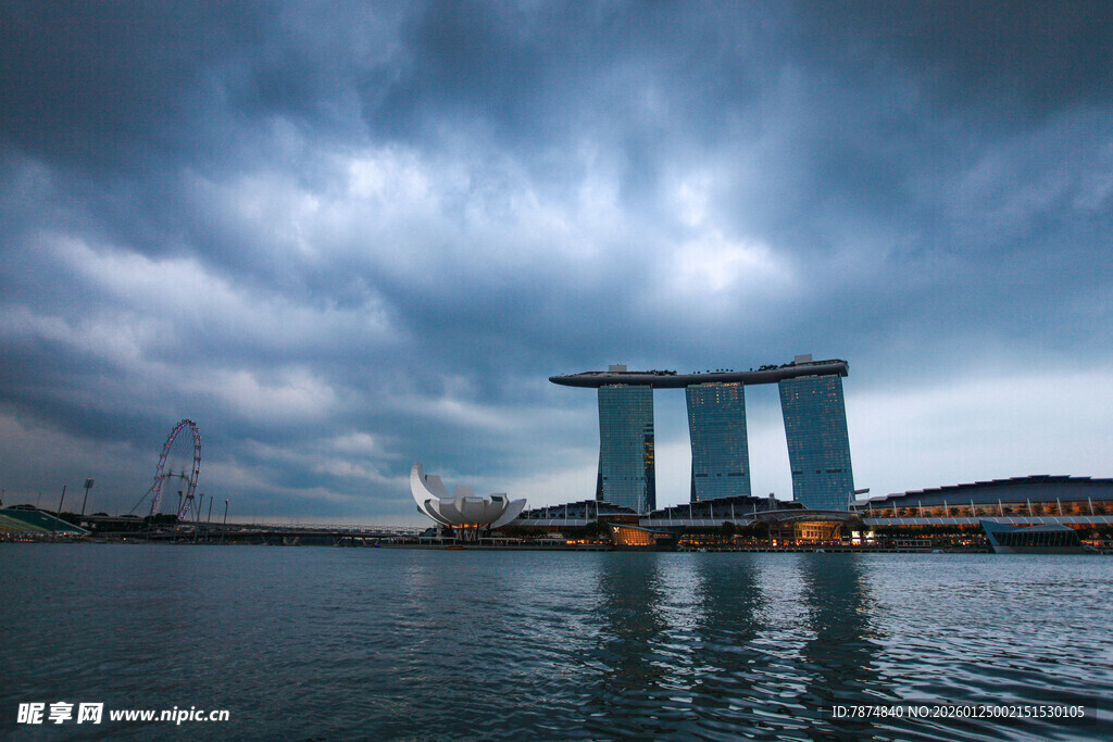 新加坡滨海湾壮丽天际线