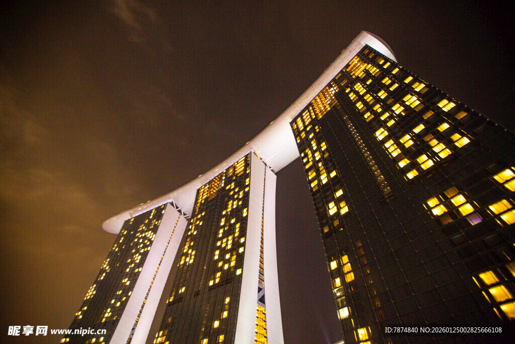 新加坡滨海湾金沙酒店夜景