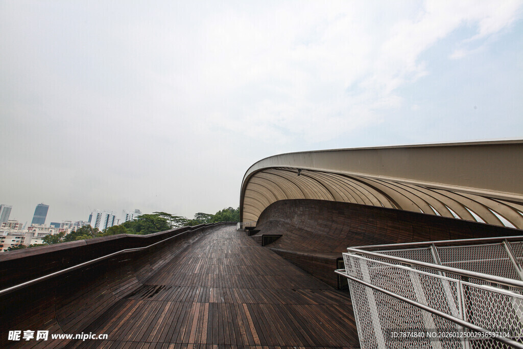 户外木质观景长廊