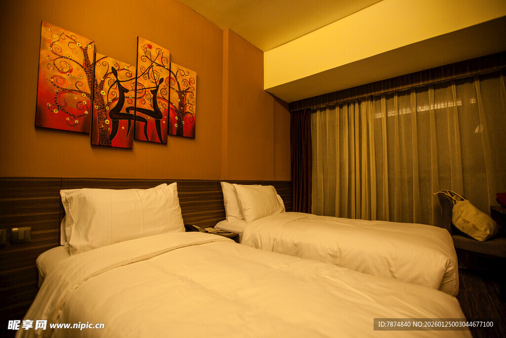 温馨舒适的双人酒店客房