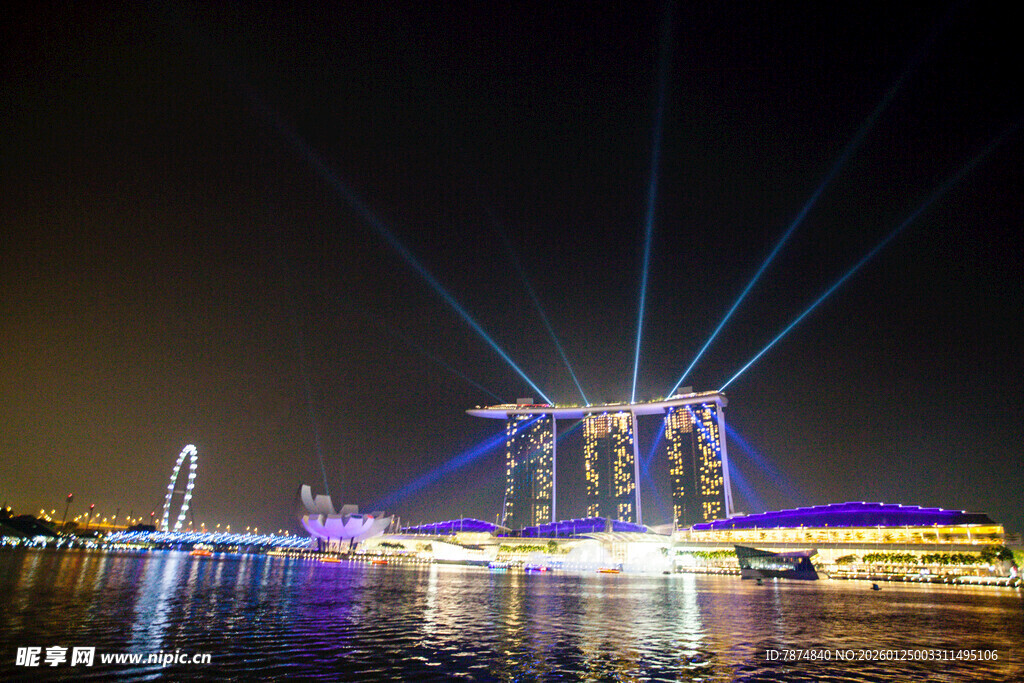 新加坡滨海湾璀璨夜景