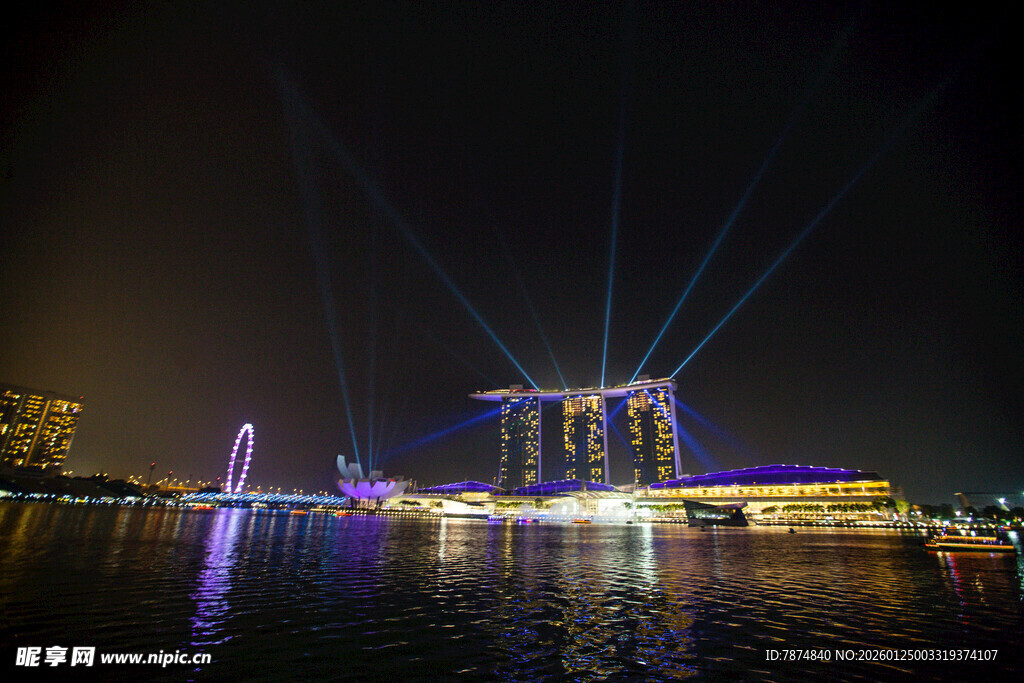新加坡滨海湾璀璨夜景
