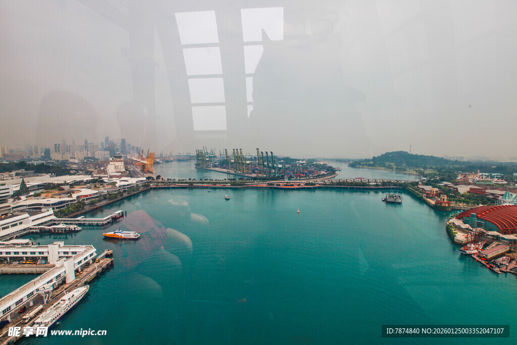 城市海港全景俯瞰