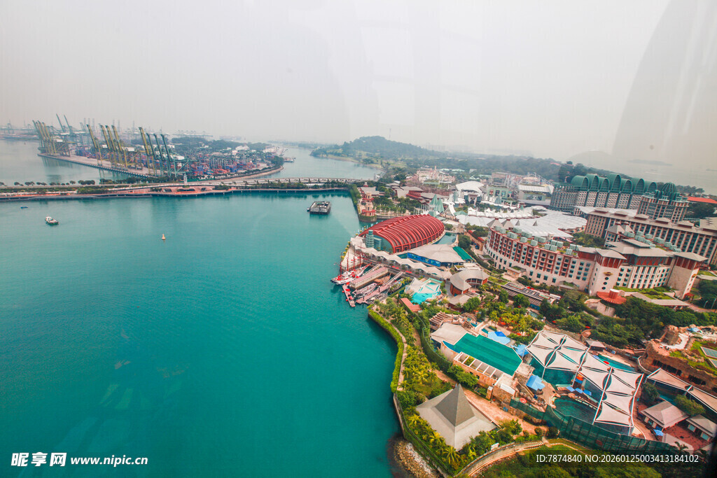 海滨城市美丽风光俯瞰