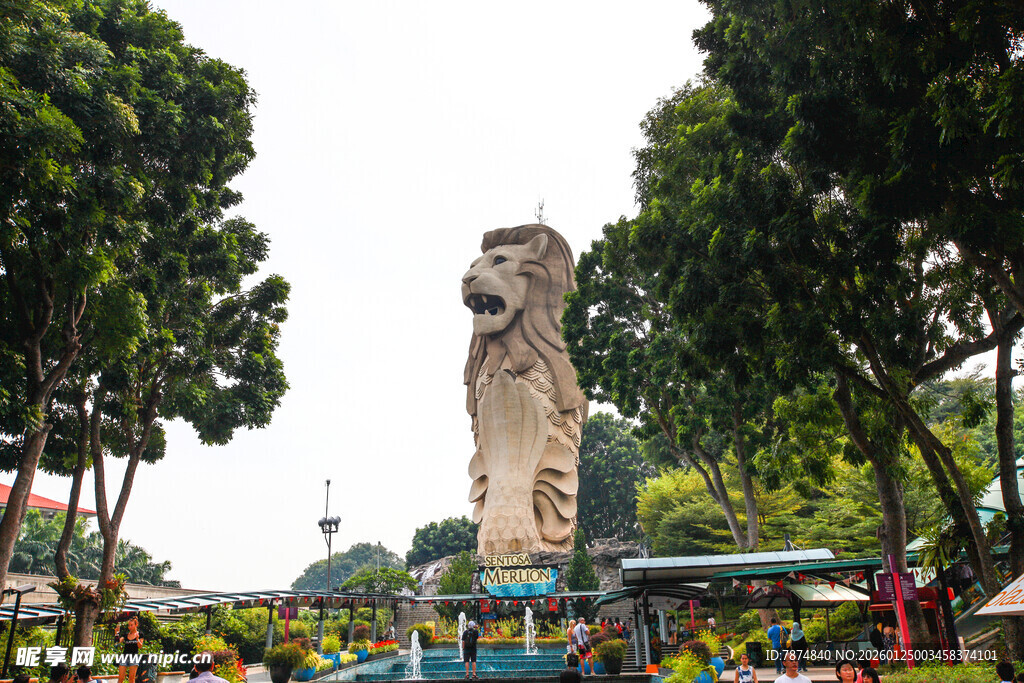 新加坡鱼尾狮雕像景观