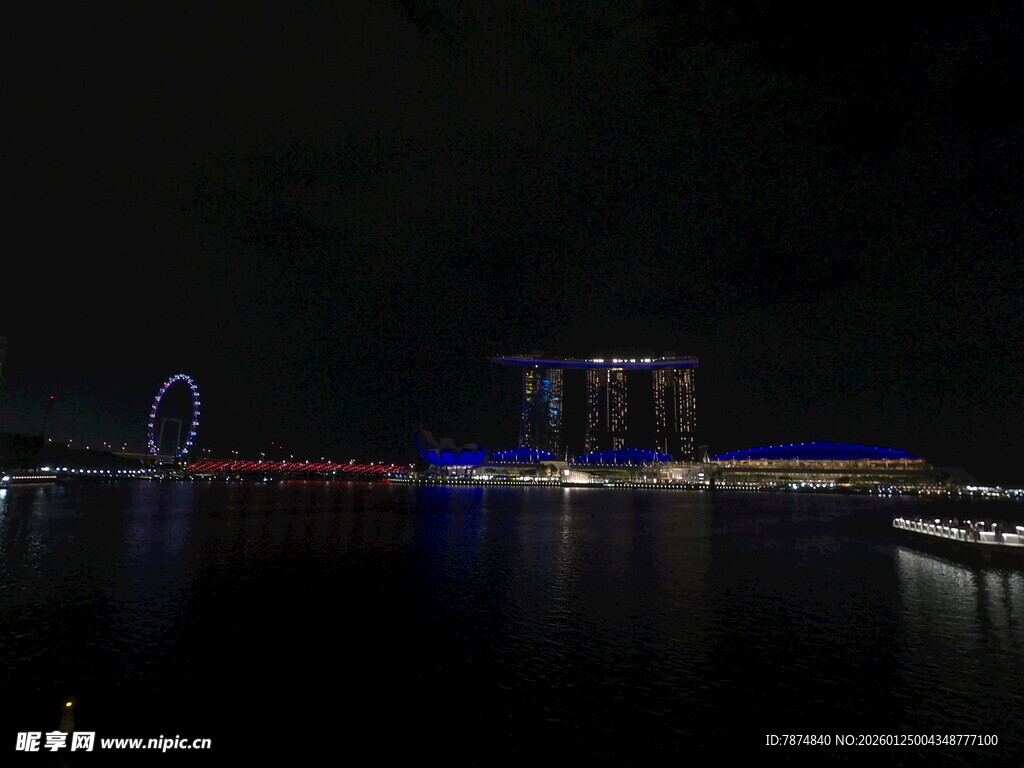 城市夜景河畔绚丽灯光秀