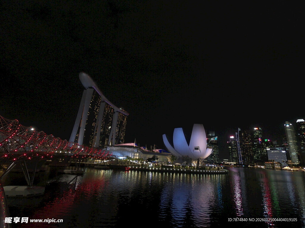 新加坡夜景 璀璨滨海风光