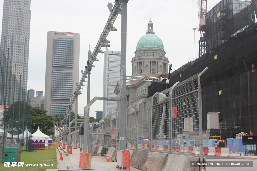 新加坡城市建设施工场景