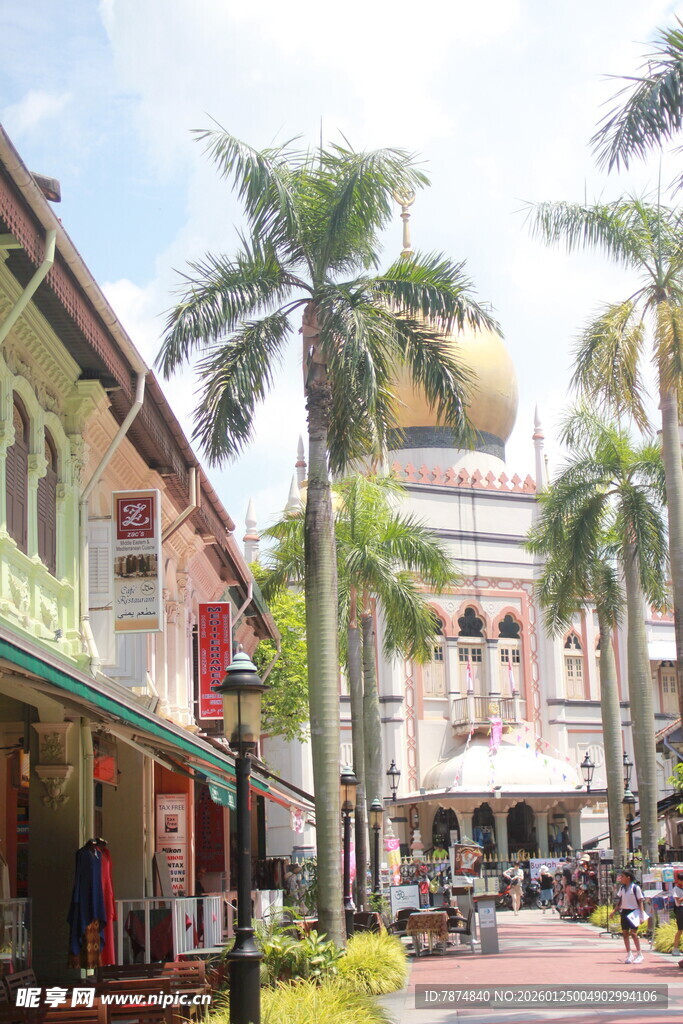 东南亚风情街道与特色建筑