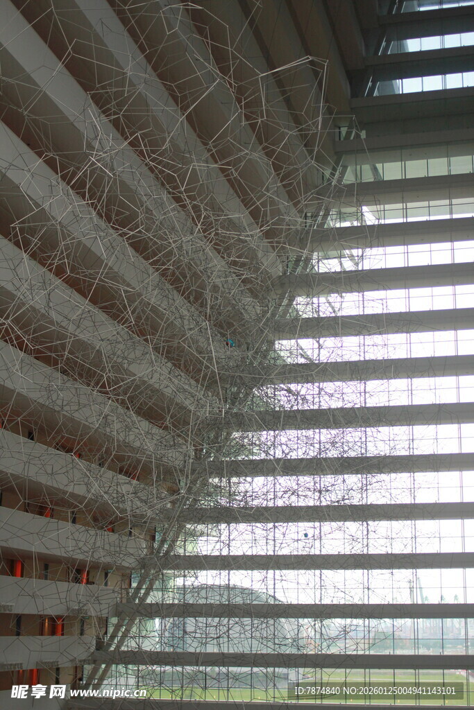 百叶窗下的户外景致