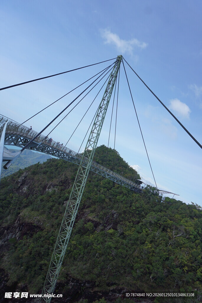 高山上的输电塔
