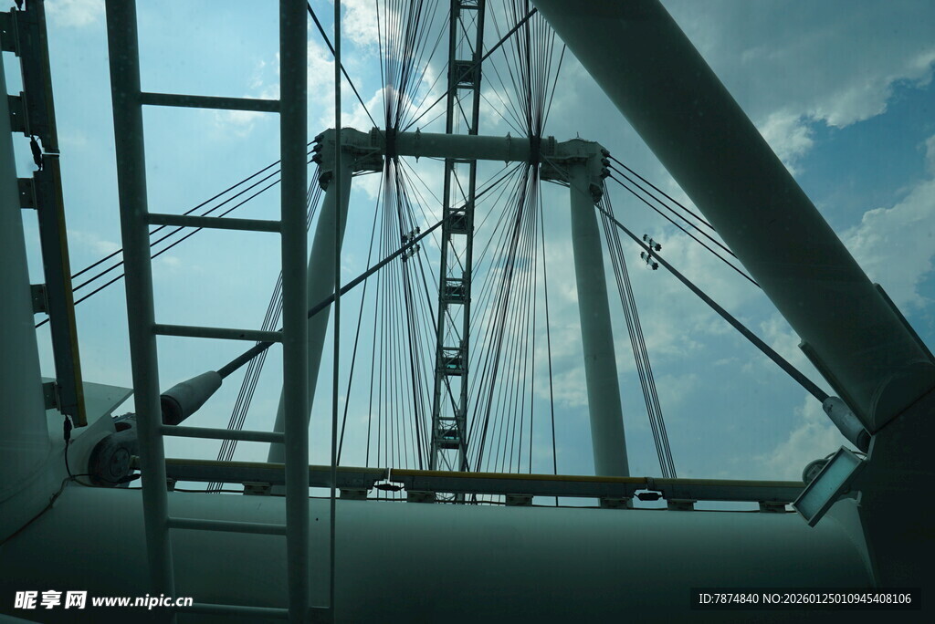 仰视桥梁钢结构