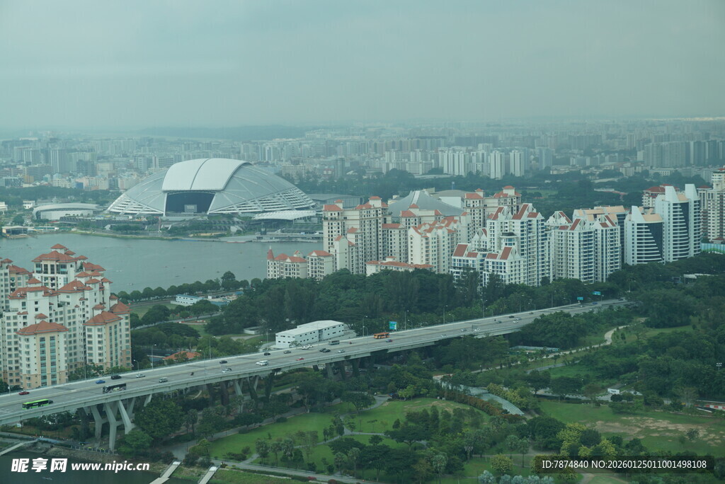 城市景观中的建筑与道路