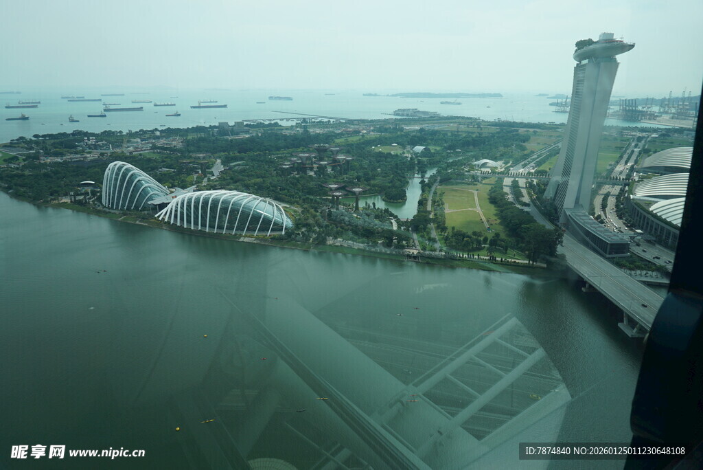 新加坡城市景观鸟瞰图