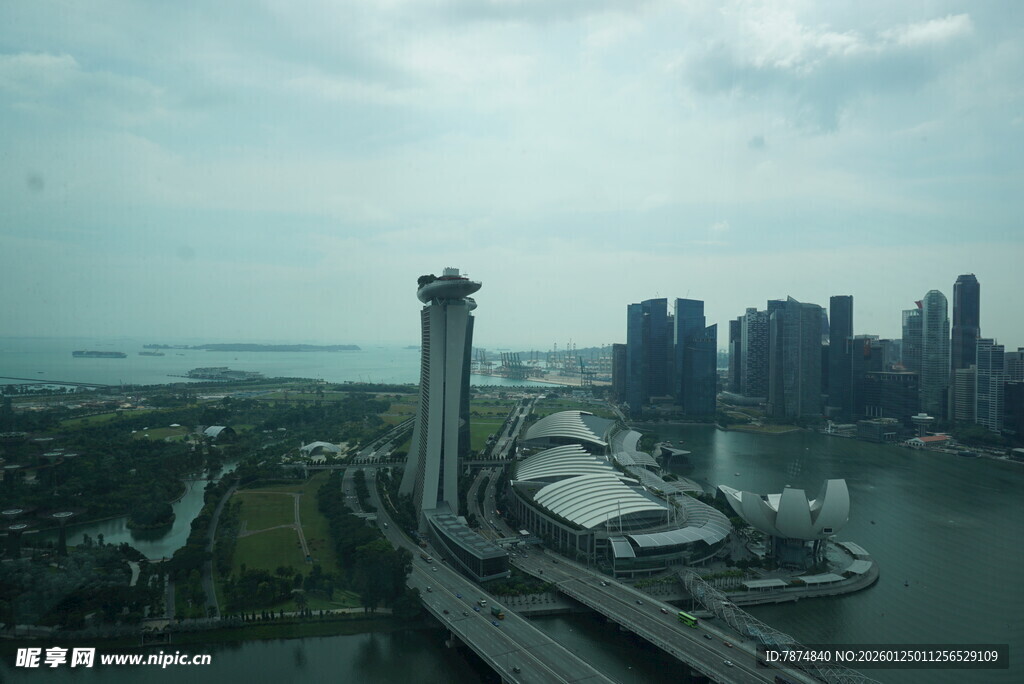 新加坡城市景观俯瞰