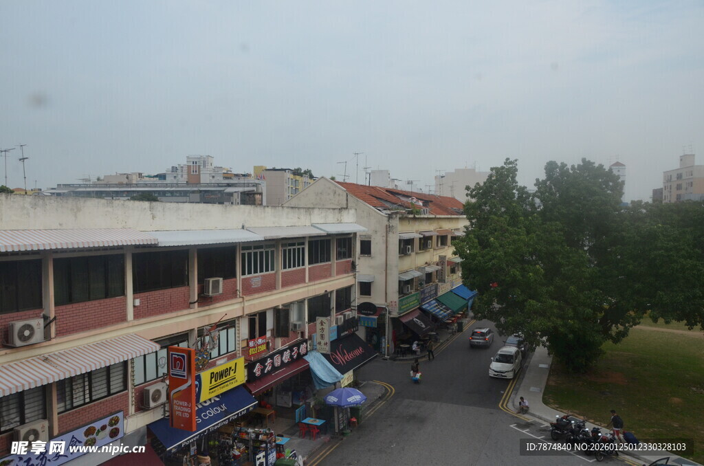 城市街边商铺景象