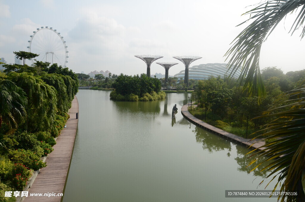 新加坡滨海湾美丽河景