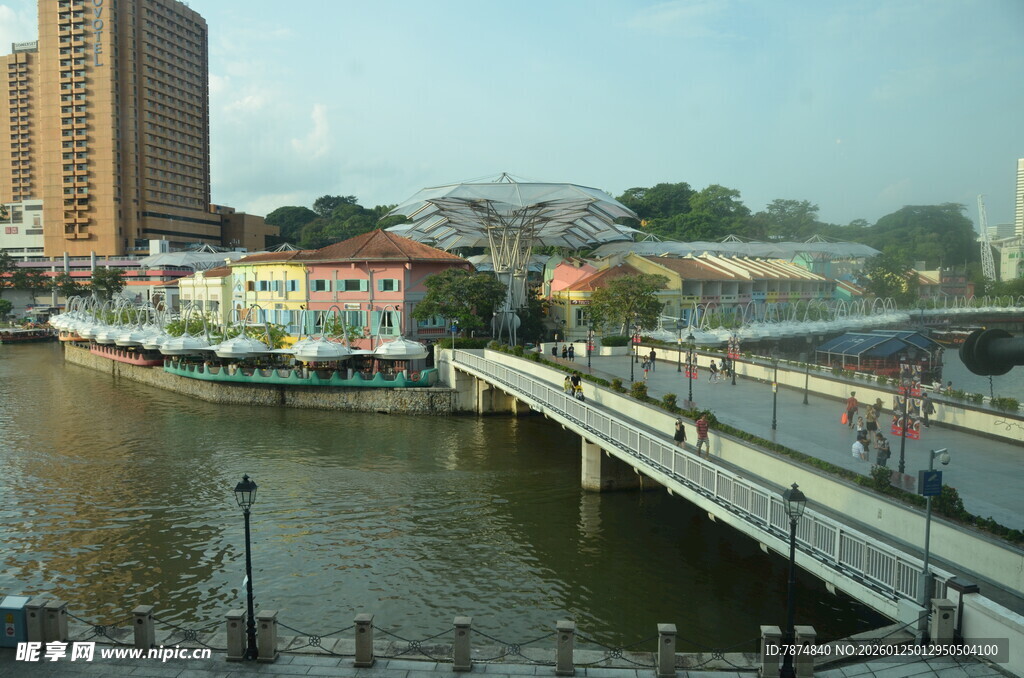 河畔城市桥梁风景