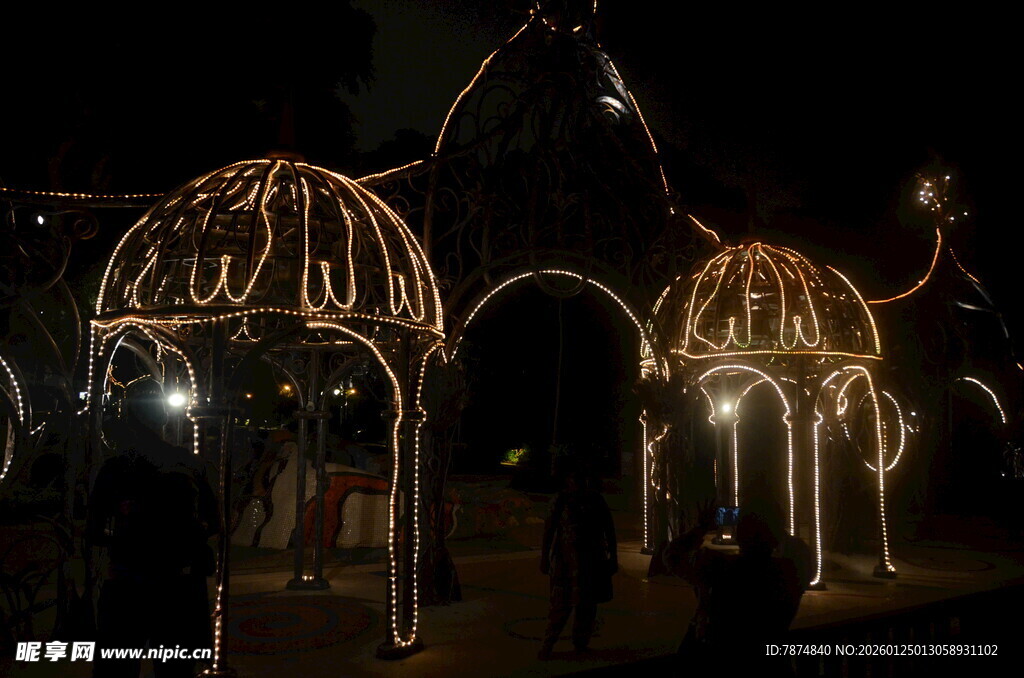 梦幻灯光拱形景观