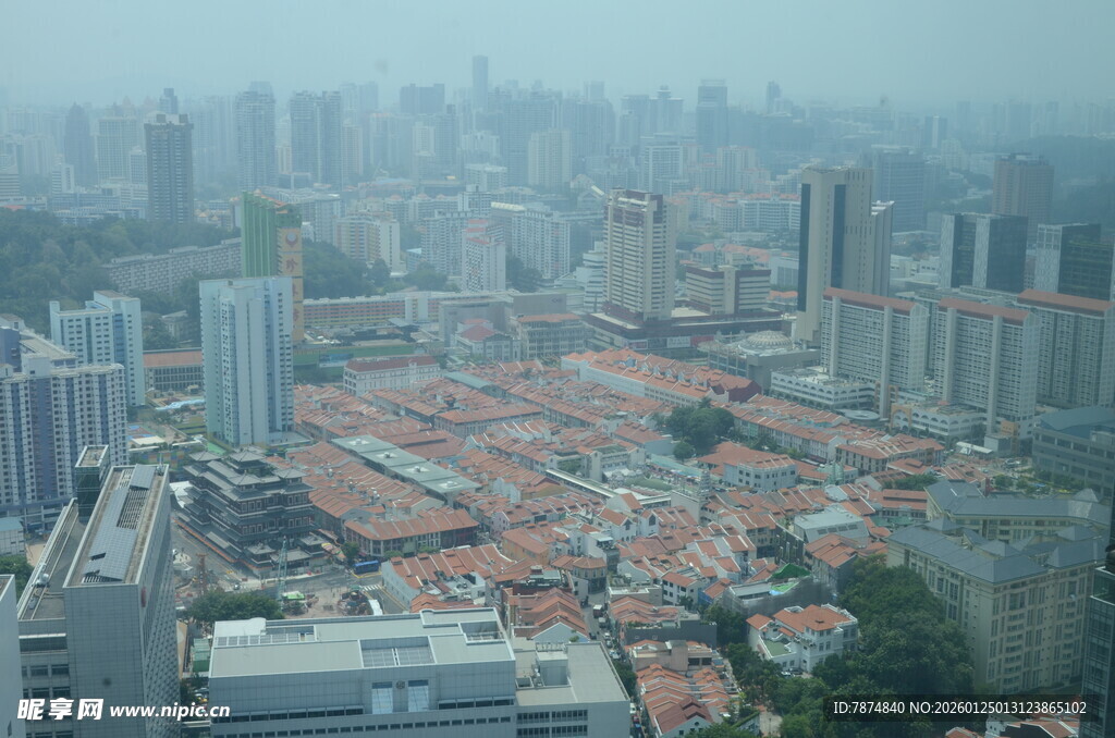 新加坡城市景观俯瞰