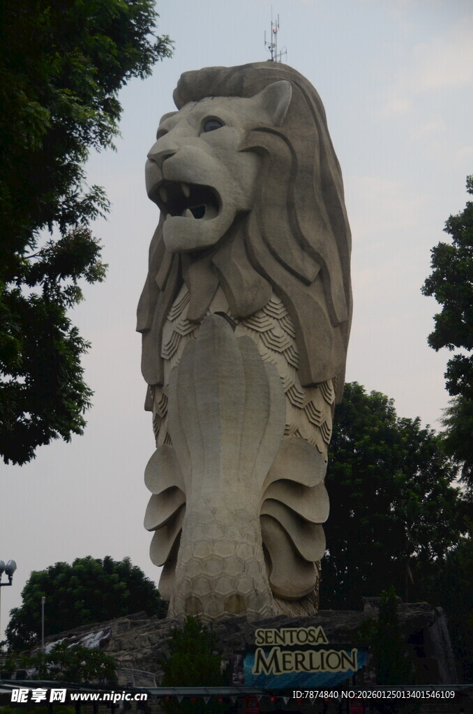 新加坡鱼尾狮雕像
