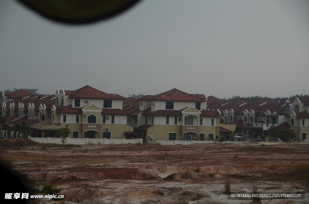 在建别墅区景观