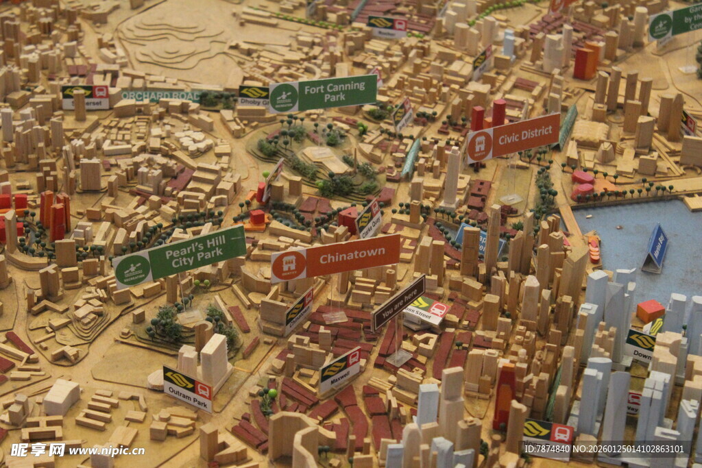 壮观城市积木模型景观