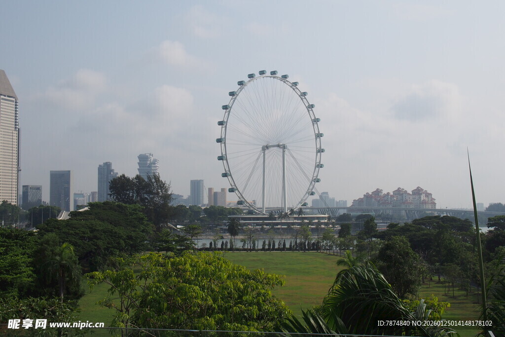 城市中的摩天轮景观