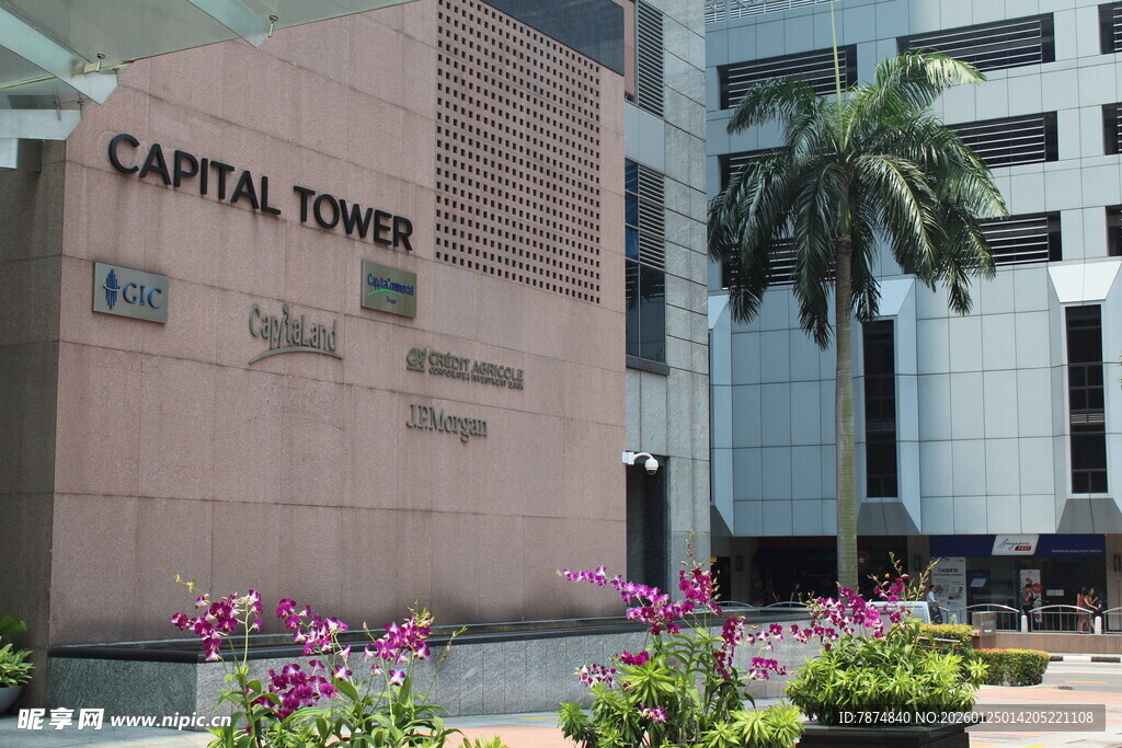 新加坡资本大厦前花卉景观