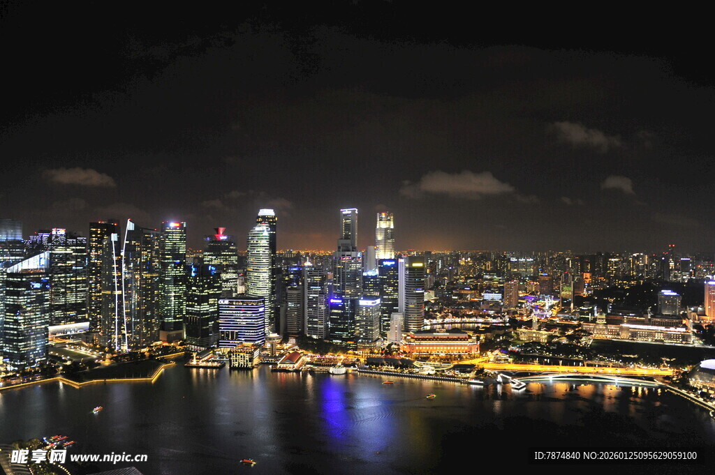 新加坡璀璨夜景俯瞰
